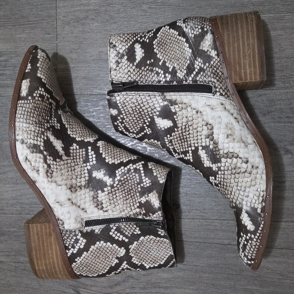 Bleeker & Bond • "Gwen" Snakeskin Ankle Boots